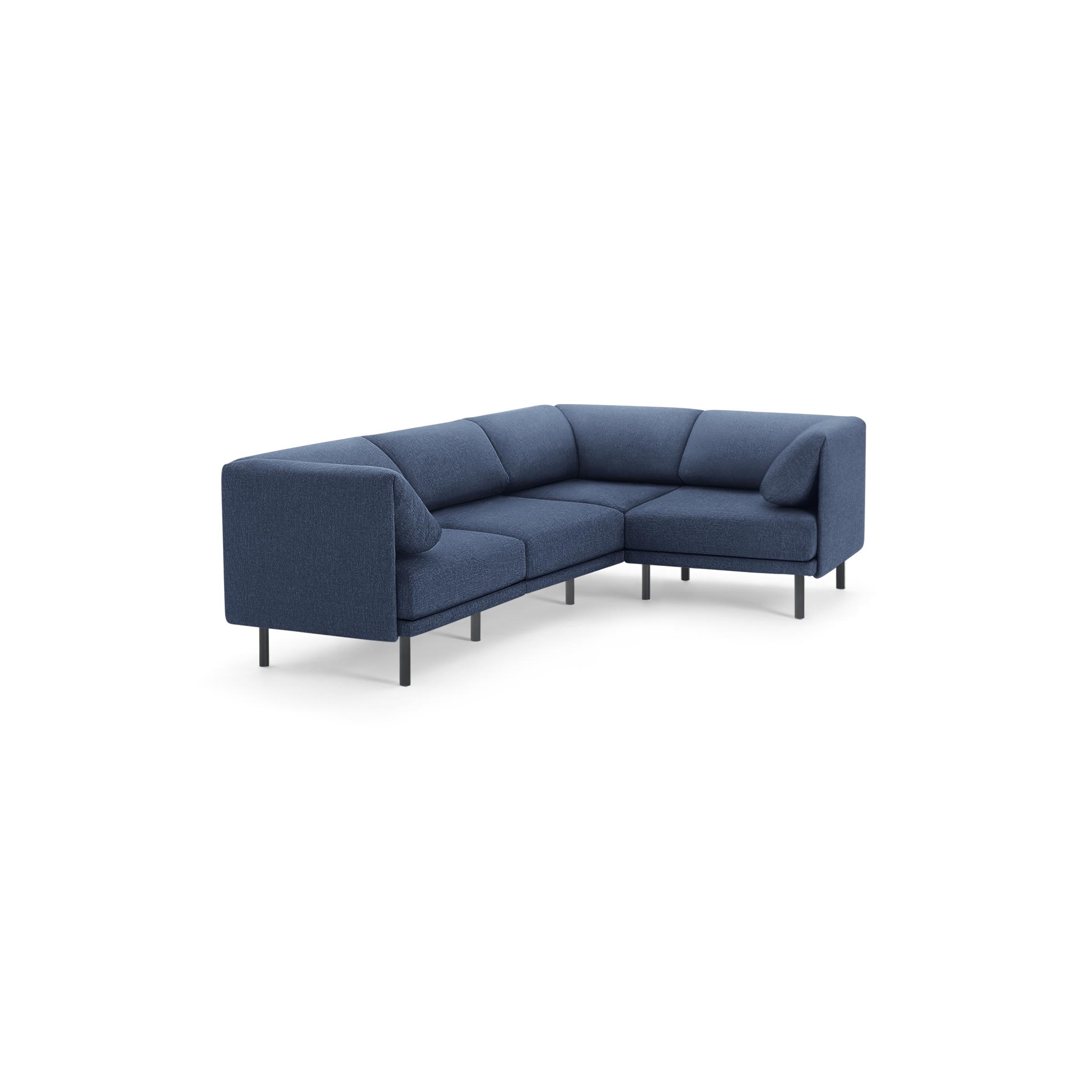 Range 4-Piece Sectional in Navy Blue - Image 0