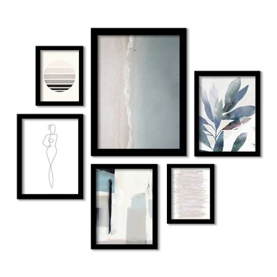 Aerial Beach by Chaos & Wonder Design - 6 Piece Picture Frame Print Set on Paper - Image 0
