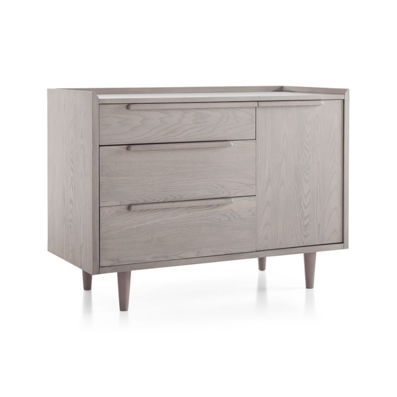 Tate Small Stone Grey Wood 3-Drawer Chest - Image 1