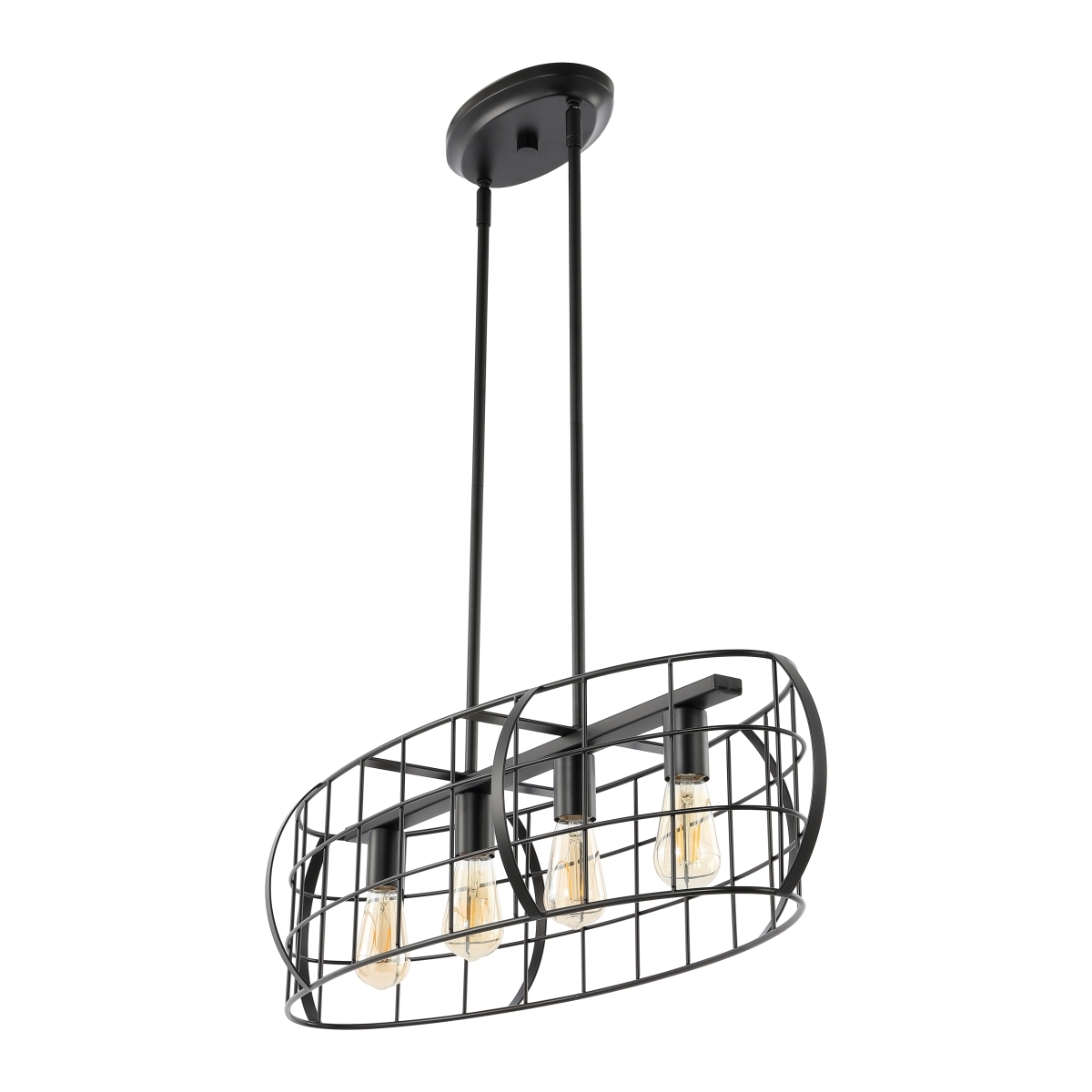 Daxton 4Lt 34.5" Chandelier - Black - Safavieh - Image 4