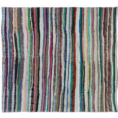 One-of-a-Kind Ki Hand-Knotted 1960s Turkish Red/Green/Blue 5'8" x 6'3" Area Rug - Image 0