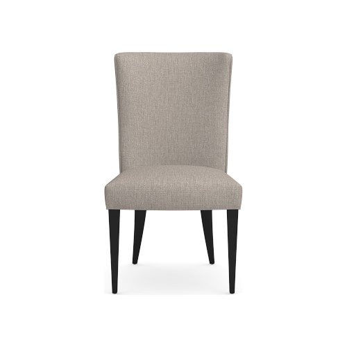 Trevor Side Chair, Standard Cushion, Perennials Performance Melange Weave, Light Sand, Ebony Leg - Image 0