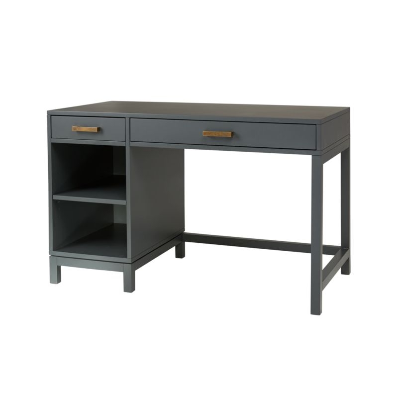 Parke Charcoal Wood 2-Drawer Kids Desk - Image 6