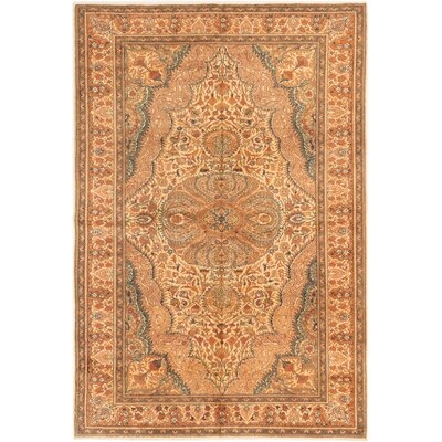 One-of-a-Kind Huffine Hand-Knotted 1970s Hereke Copper/Black/Cream 6'8" x 9'10" Wool Area Rug - Image 0