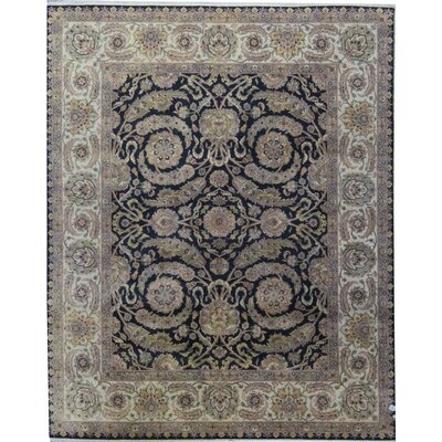 One-of-a-Kind Mountain King Hand-Knotted Black 7'10" x 9'9" Wool Area Rug - Image 0