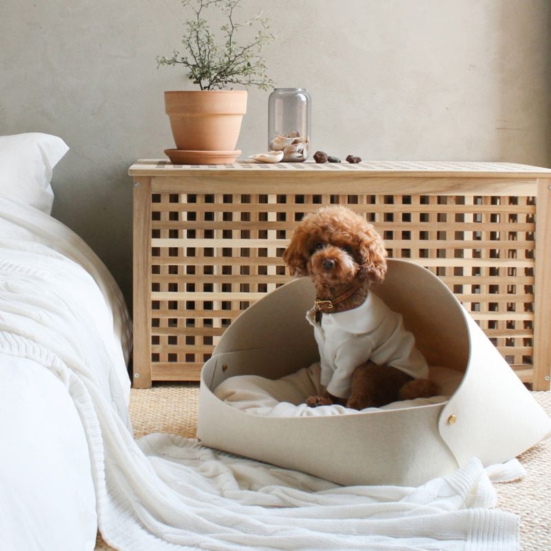 Marron Oatmeal Small Dog Bed - Image 1