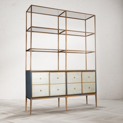 Barnsdale 82.5" H x 59" W Iron Etagere Bookcase - Image 0