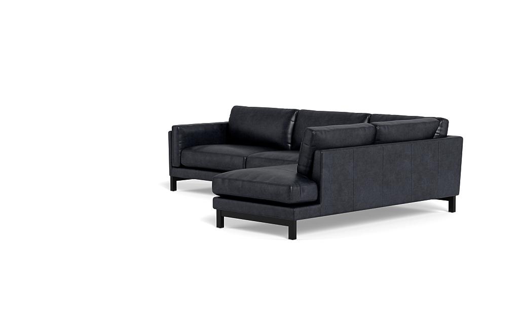 Gaby Leather 3-Seat Sectional with Right Bumper - Image 2