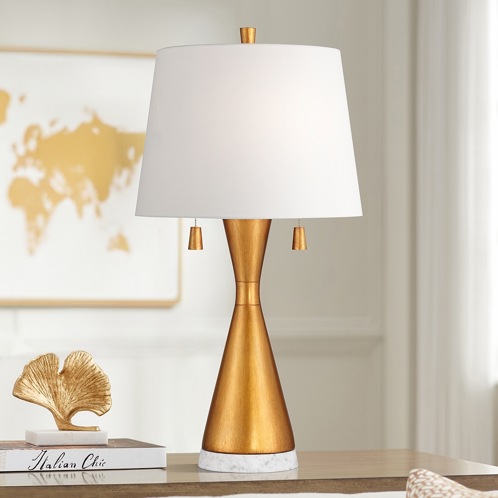 360 Lighting Sterling 27 3/4" High Marble and Gold Modern Table Lamp - Image 0