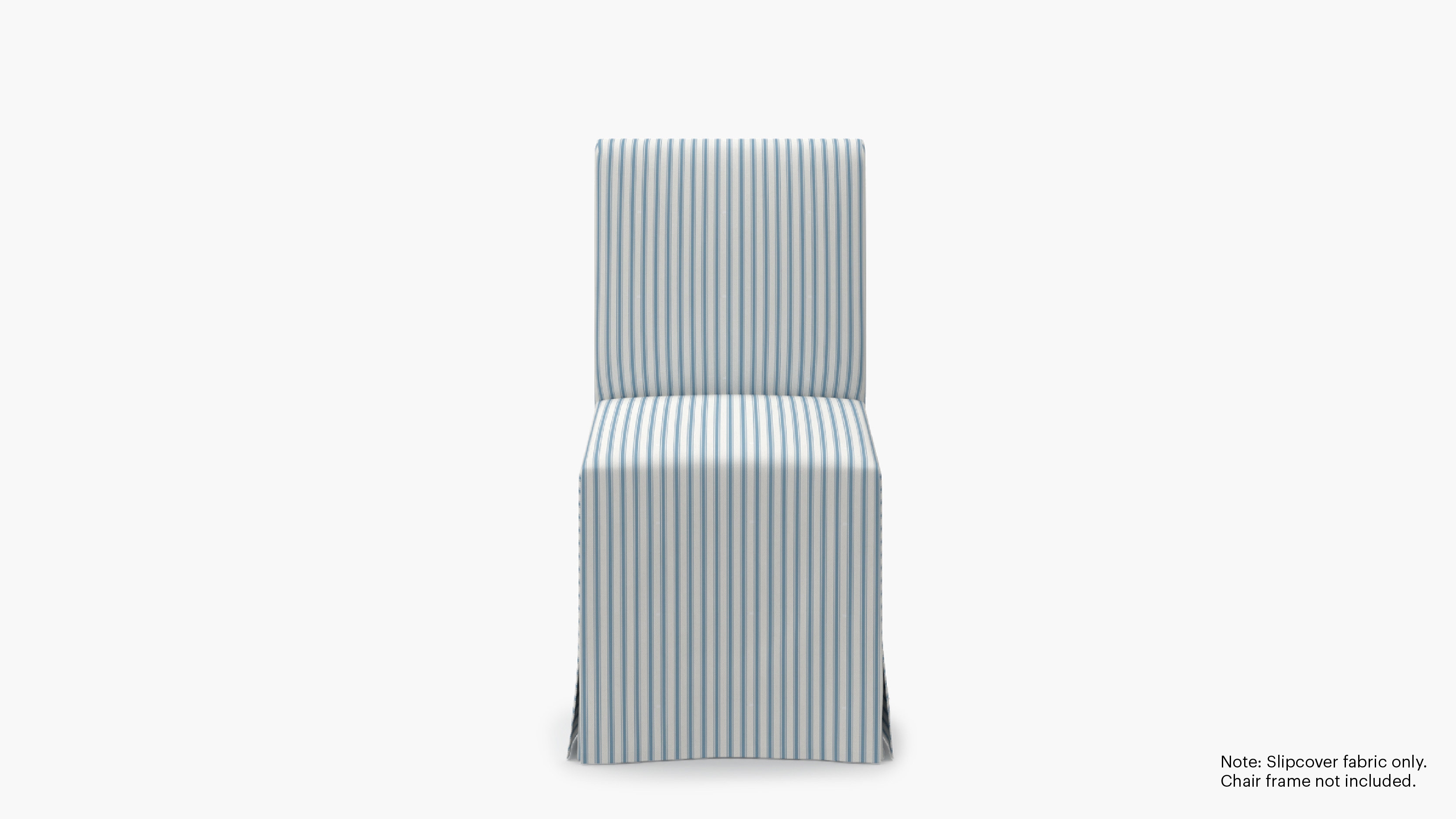 Slipcovered Signature Dining Chair - Cover Only, Cornflower Classic Ticking Stripe - Image 0