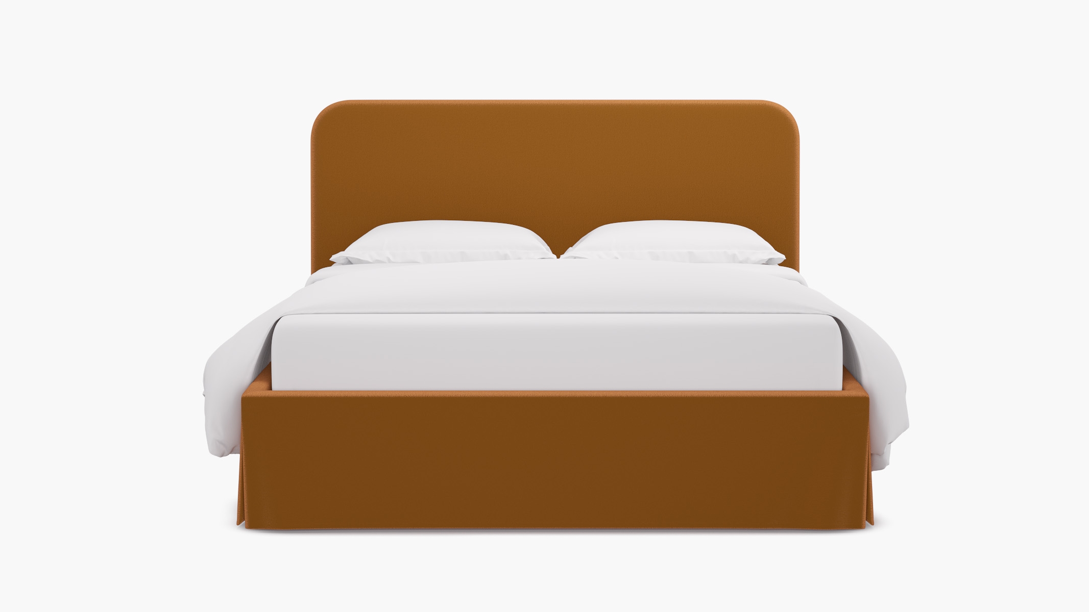 Skirted Platform Bed, Marigold Performance Velvet, Twin - Image 0