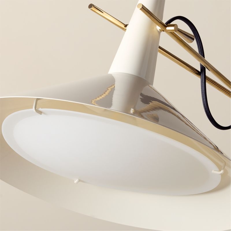 Exposior Unlacquered Brass Task Floor Lamp with Warm White Shade Model E11 by Paul McCobb - Image 3