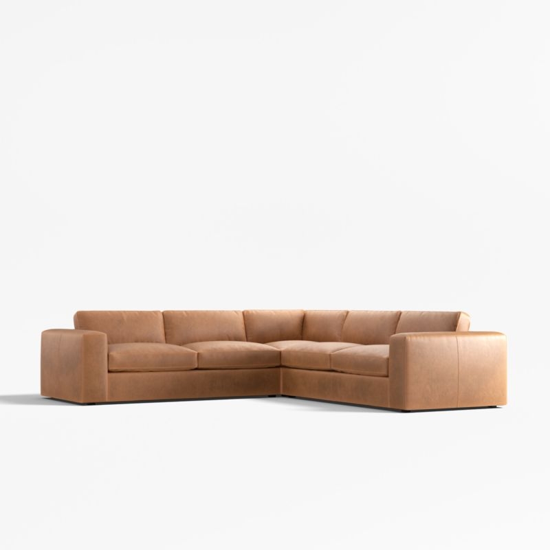 Oceanside Deep 3-Piece L-Shaped Leather Sectional Sofa - Image 3