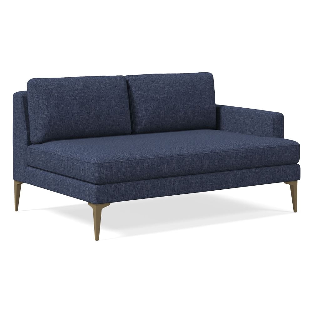 Andes Right Arm 2 Seater Sofa, Poly, Deco Weave, Midnight, Blackened Brass - Image 0