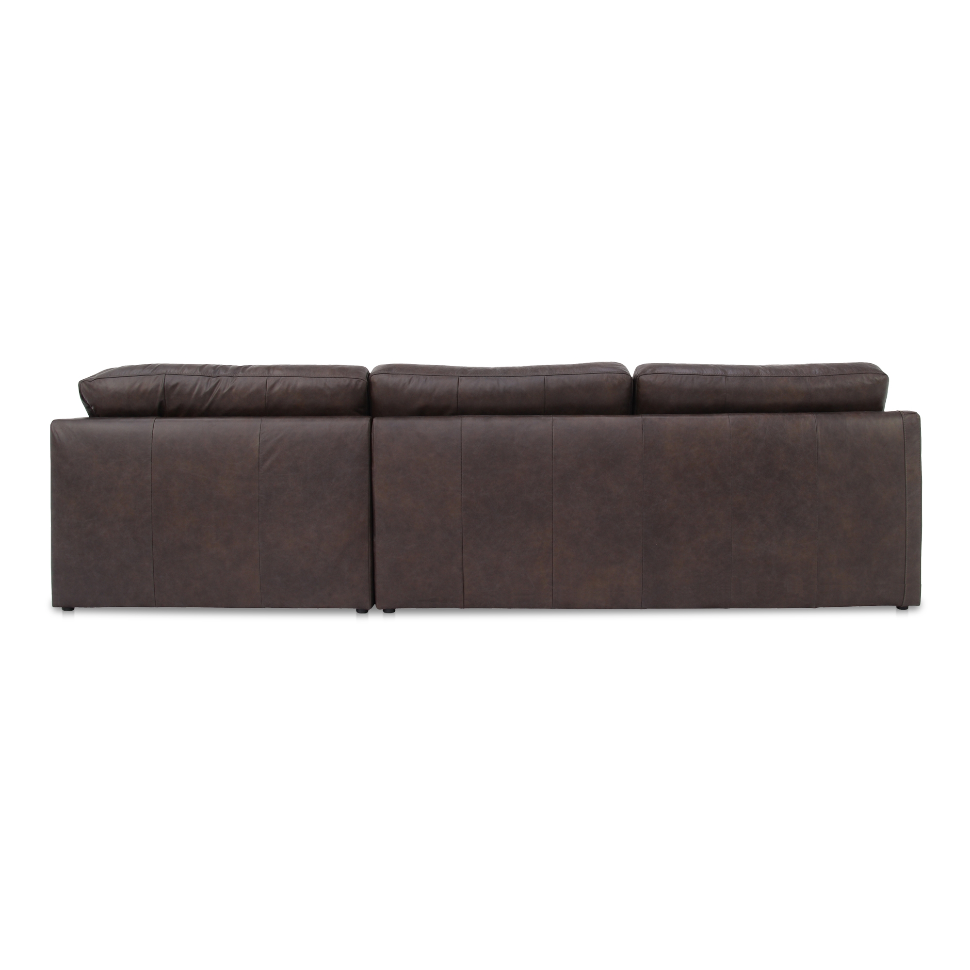 Thurlow 3 Piece Right Modular Sectional Espresso Brown Leather - Image 3