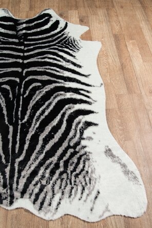 Acadia Zebra Black Area Rug, 5'3" x 7'10" - Image 4
