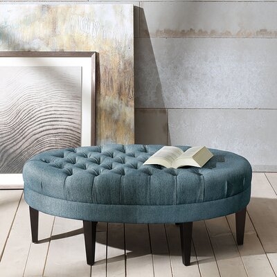Martin Button Tufted Oval Cocktail Ottoman - Image 1