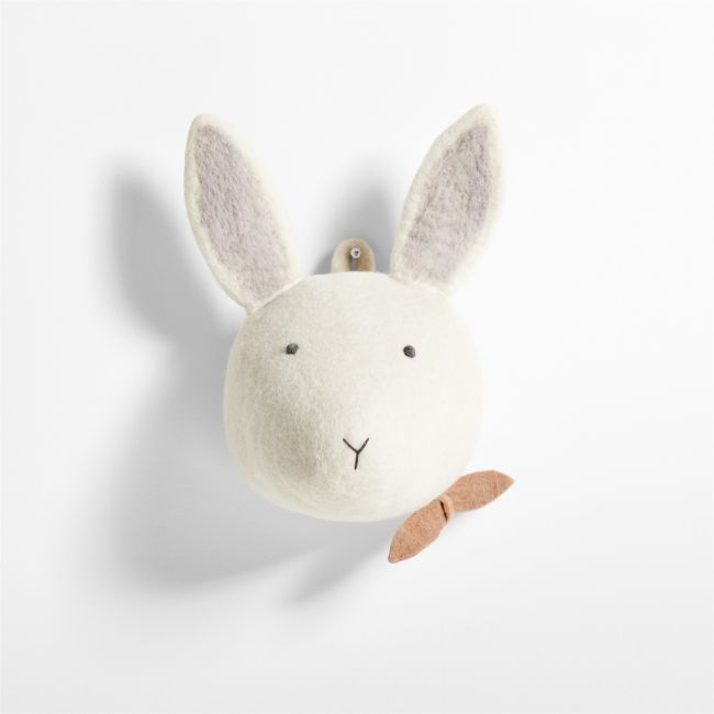 Felt Bunny Animal Head Wall Decor - Image 0