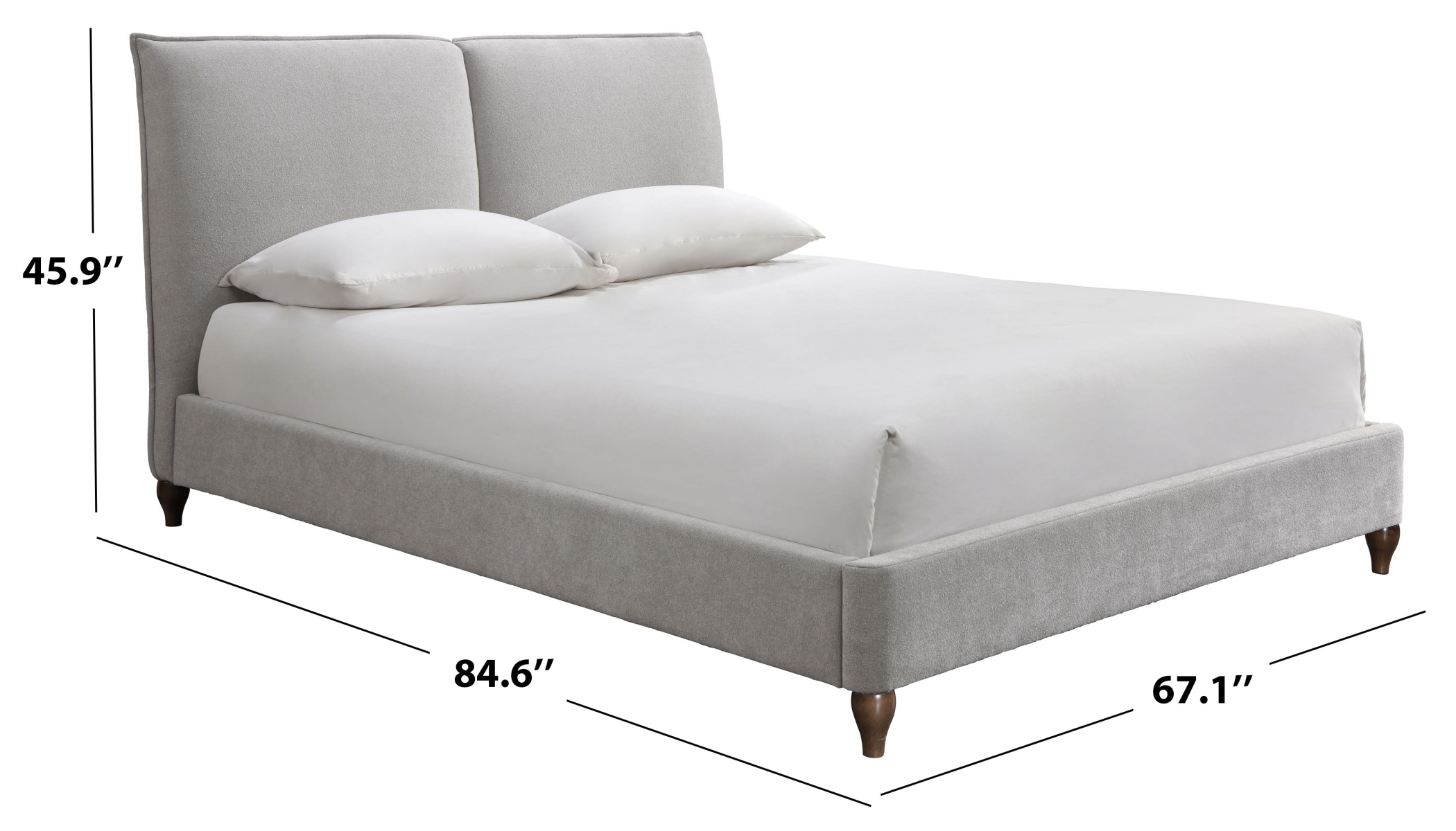 Sophianna Platform Bed - Walnut / Light Grey - Image 3