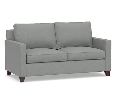 Cameron Square Arm Upholstered Full Sleeper Sofa with Memory Foam Mattress, Polyester Wrapped Cushions, Performance Brushed Basketweave Chambray - Image 0