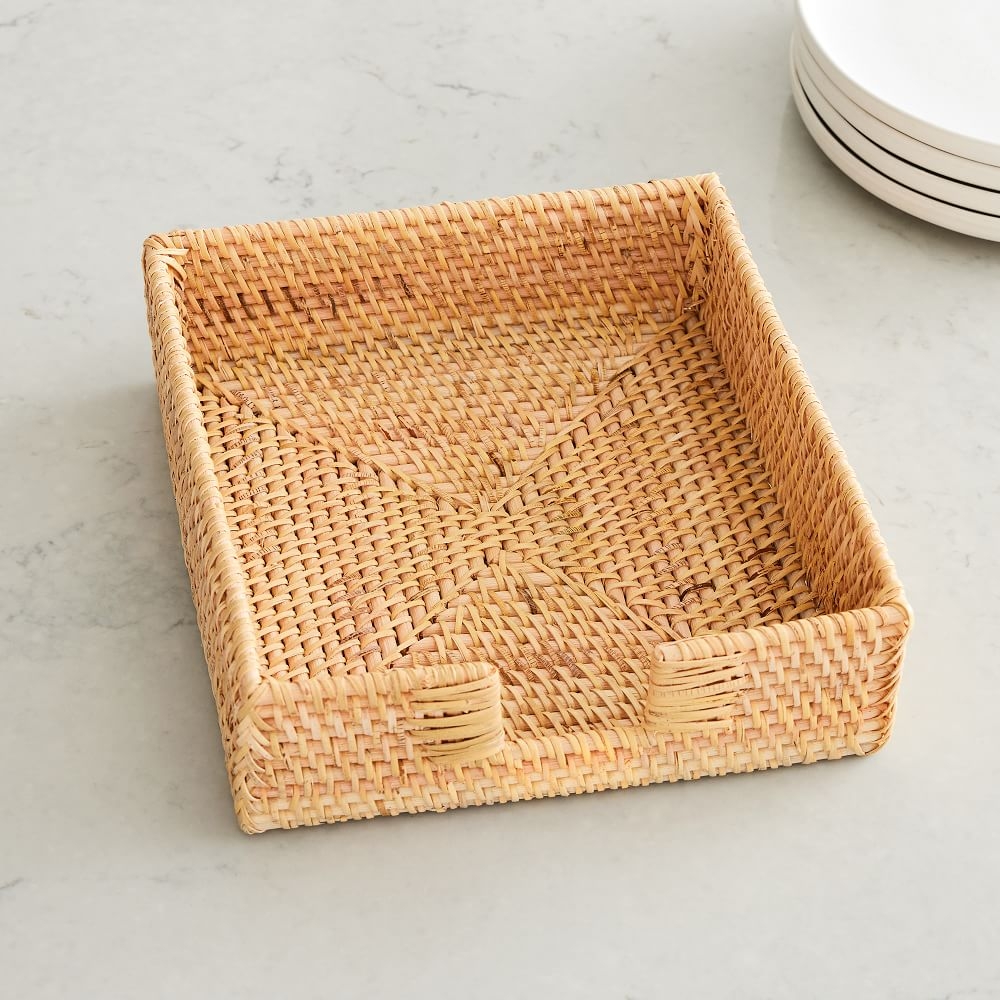 Merida Rattan Woven Table Accessories, Napkin Holder, Square - Image 0