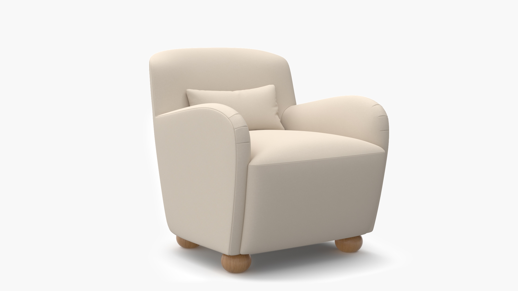 Club Chair, Husk Everyday Linen, Natural Bun Foot - Image 1