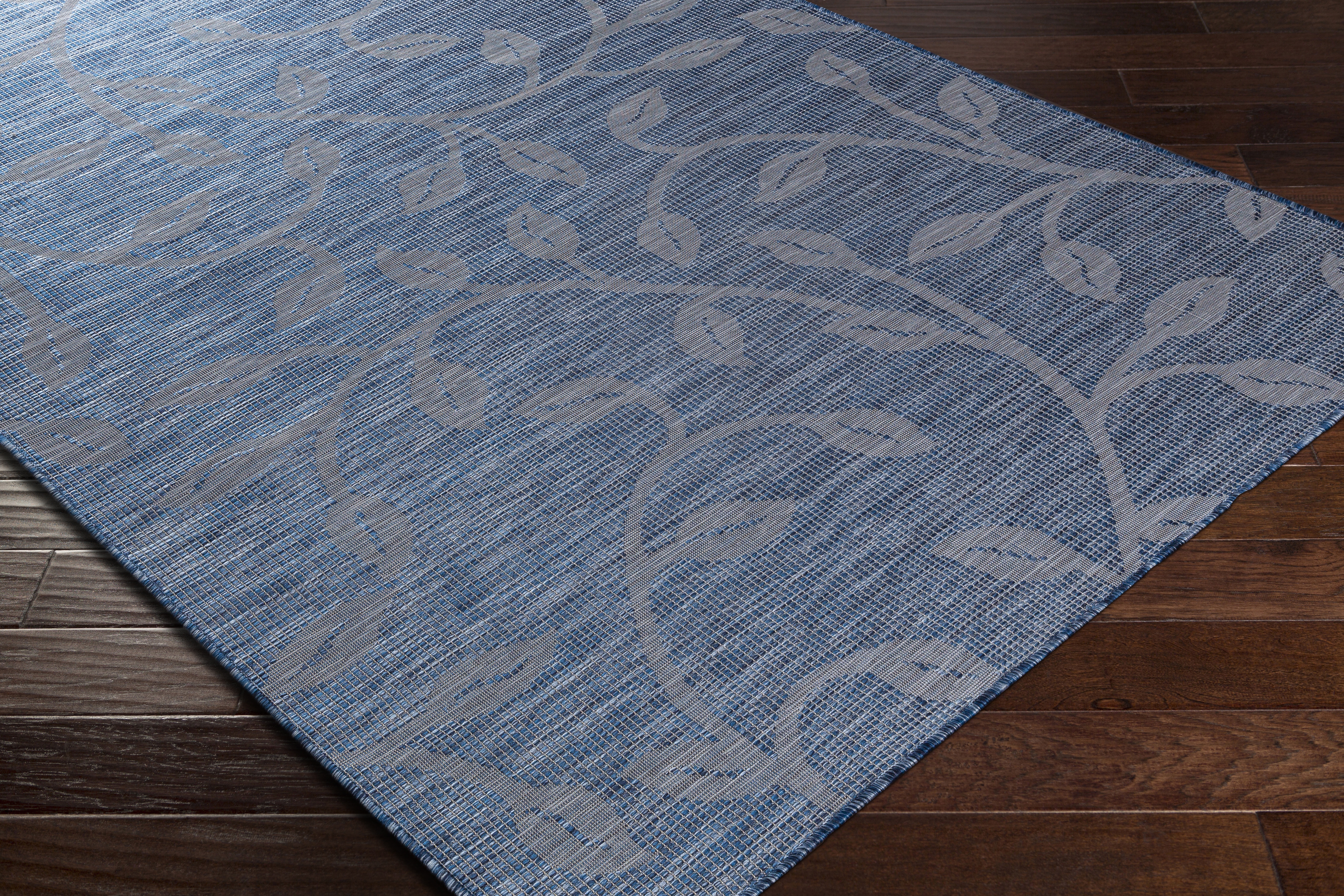 Pasadena Blue Outdoor 6'4" x 9' Machine Woven Rug - Image 6