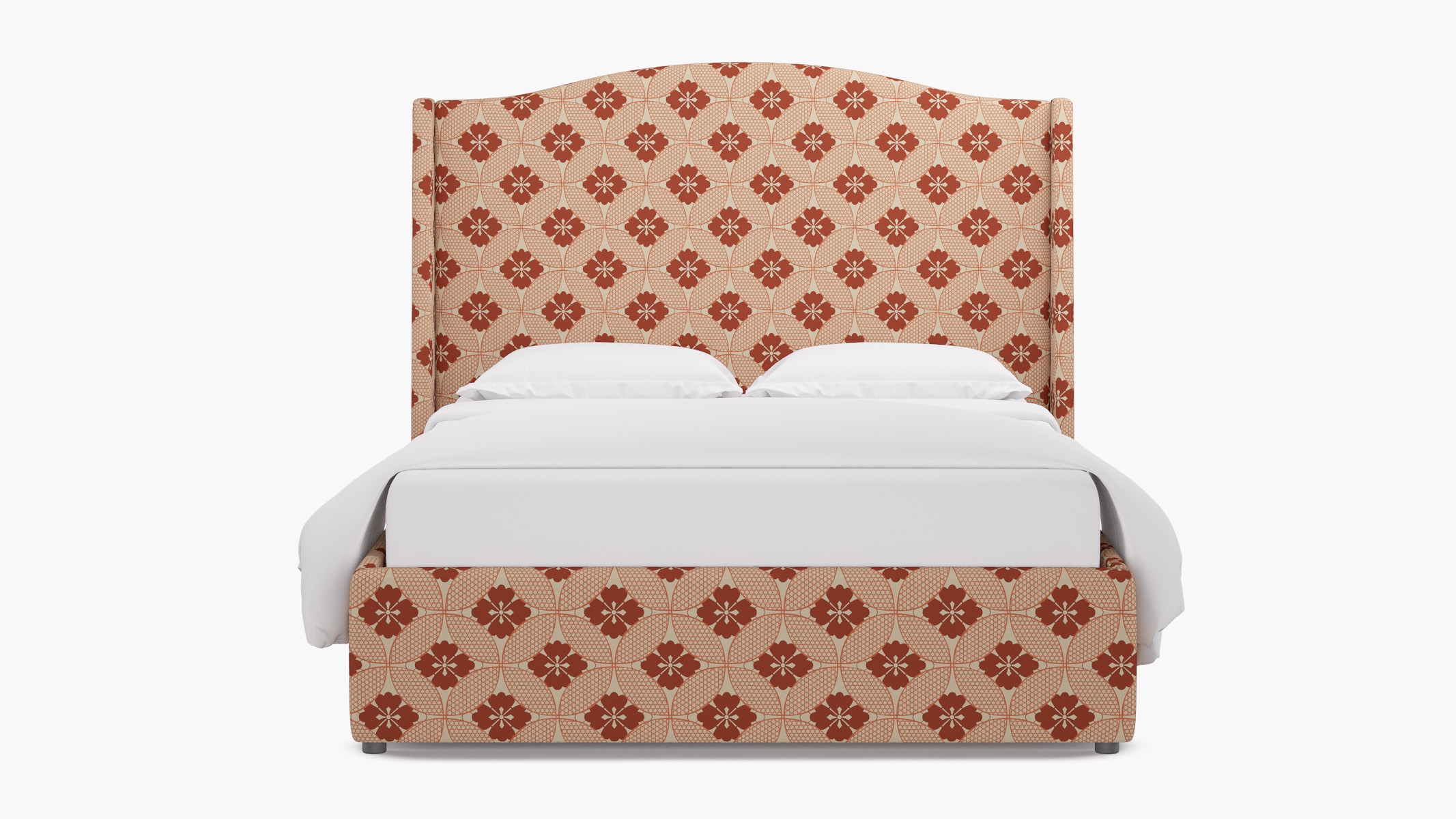 Curved Wingback Bed, Coral Solaire, Twin - Image 0