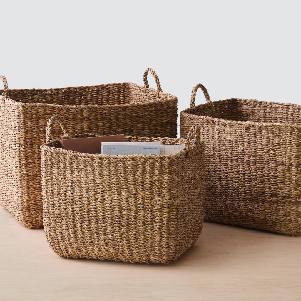 The Citizenry Padma Rectangle Storage Baskets | Oversized | Natural - Image 1