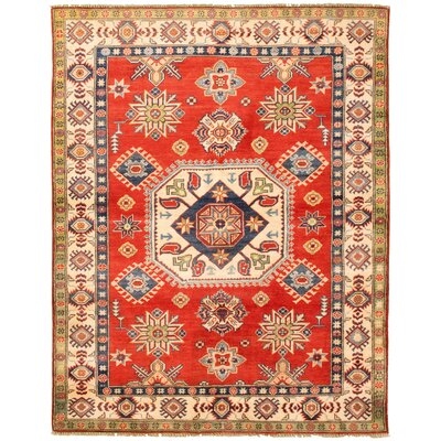 One-of-a-Kind Hypoluxo Hand-Knotted 2010s Gazni Red 5' x 6'5" Wool Area Rug - Image 0
