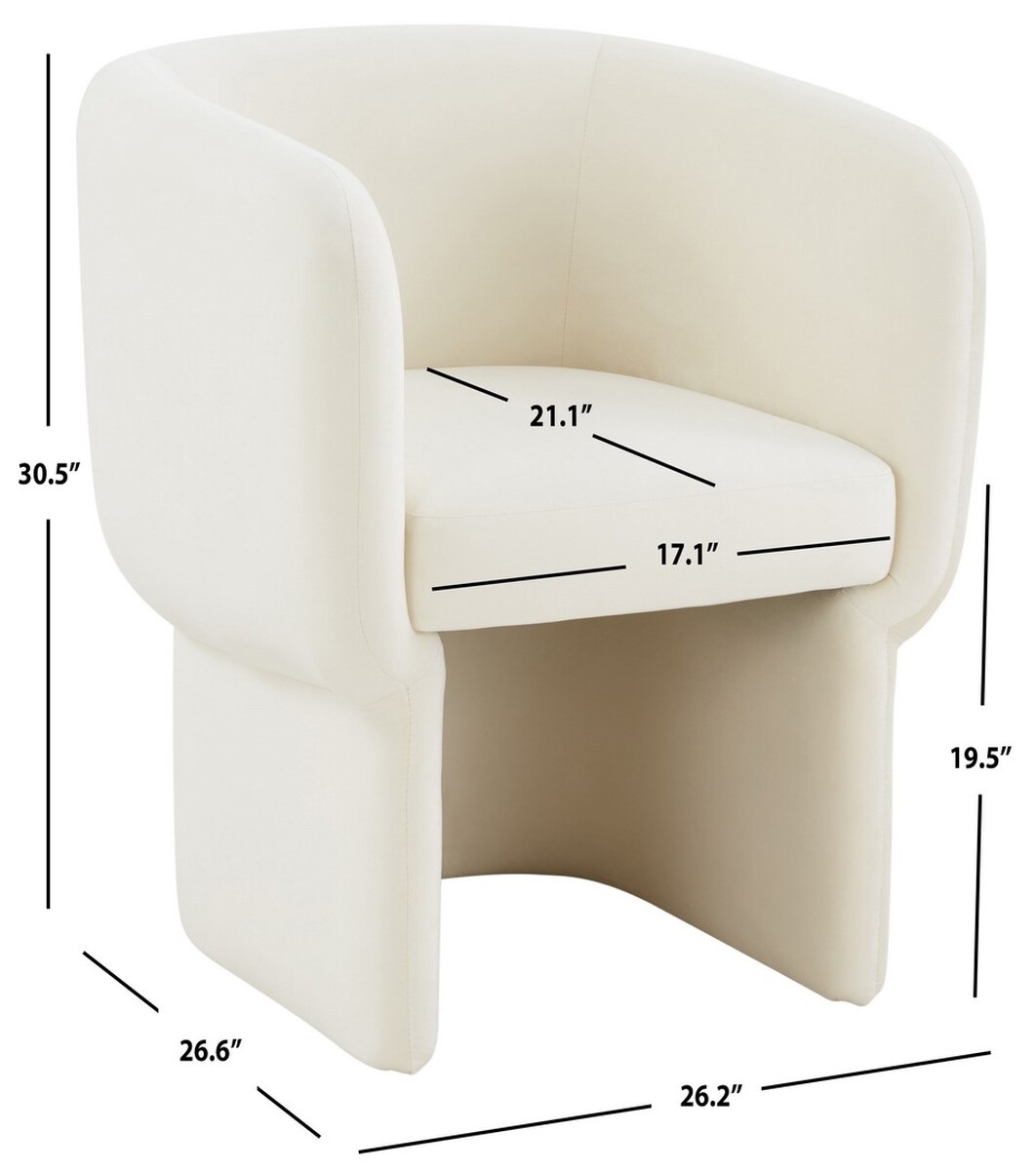 Wally Velvet Dining Chair - Cream - Image 5