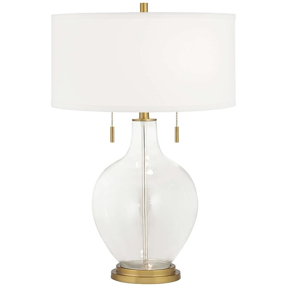 Clear Glass Fillable Toby Brass Accents Table Lamp - Style # 95T33 - Image 0