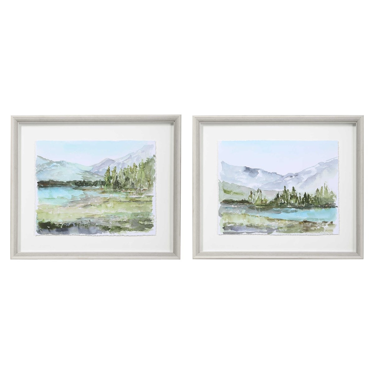 Plein Air Reservoir Watercolor Prints, Set of 2 - Image 0