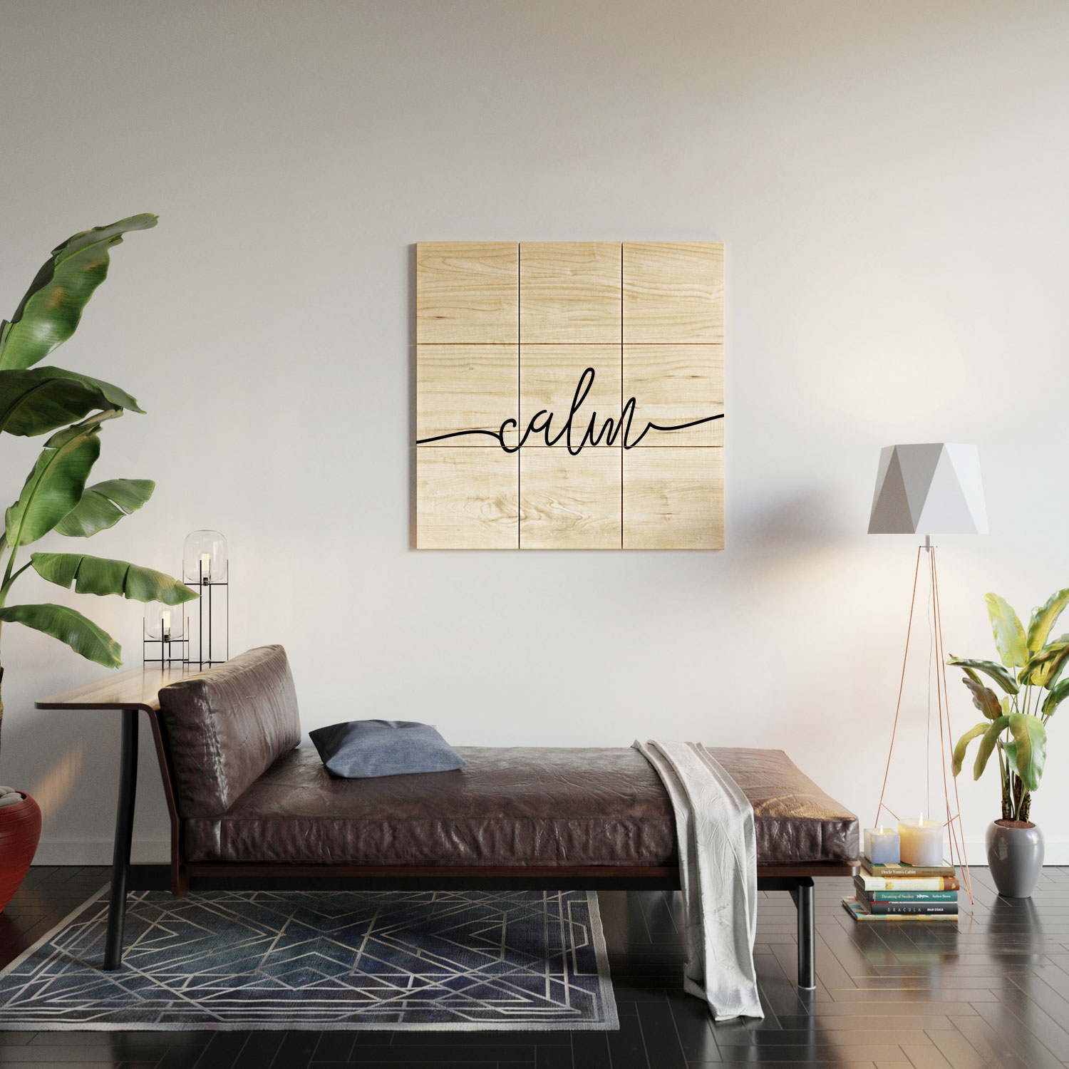 Calm Typo by Sisi and Seb - Wood Wall Mural4' x 4' (Nine 16" Wood Squares) - Image 3