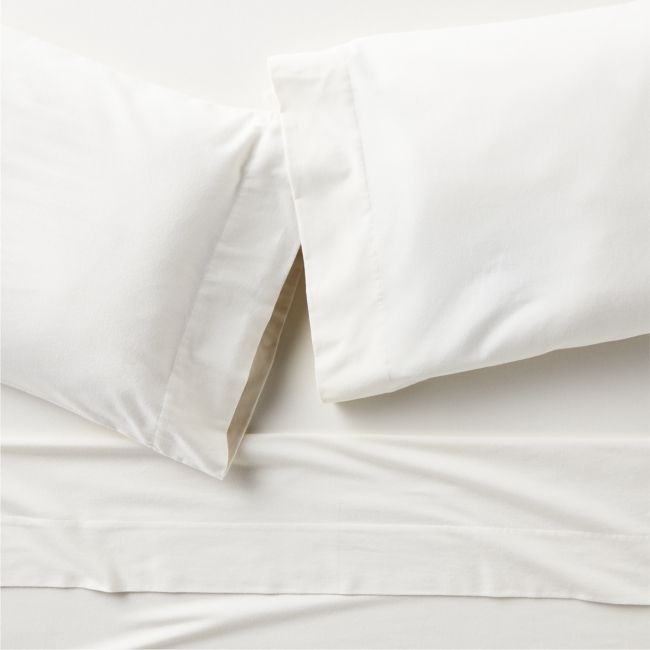 Cozysoft Organic Flannel Arctic Ivory Full Bed Sheet Set - Image 0