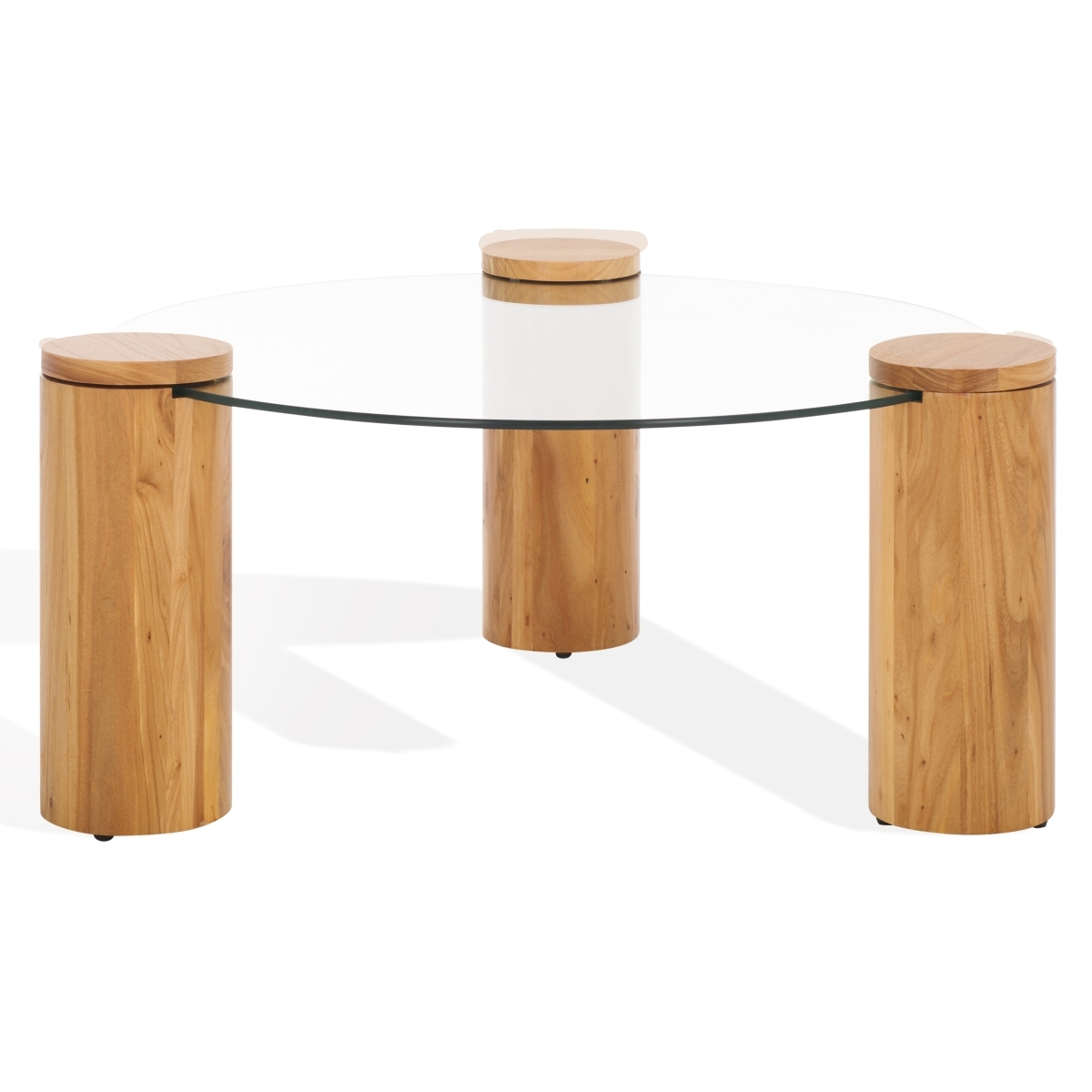Tasharose Wood & Glass Coffee Table - Natural/Clear - Image 5