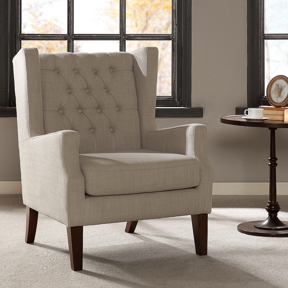 Roan Linen Wingback Button Tufted Accent Chair - Style # 82W86 - Image 0