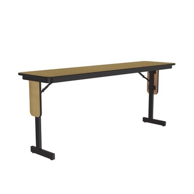 96" L Fixed Height Panel Leg Folding Seminar Particle Board Core High Pressure Training Table with Leg Glides - Image 0
