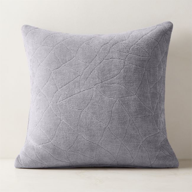 Arman Grey Cotton Chenille Throw Pillow Cover 23"x23" - Image 0