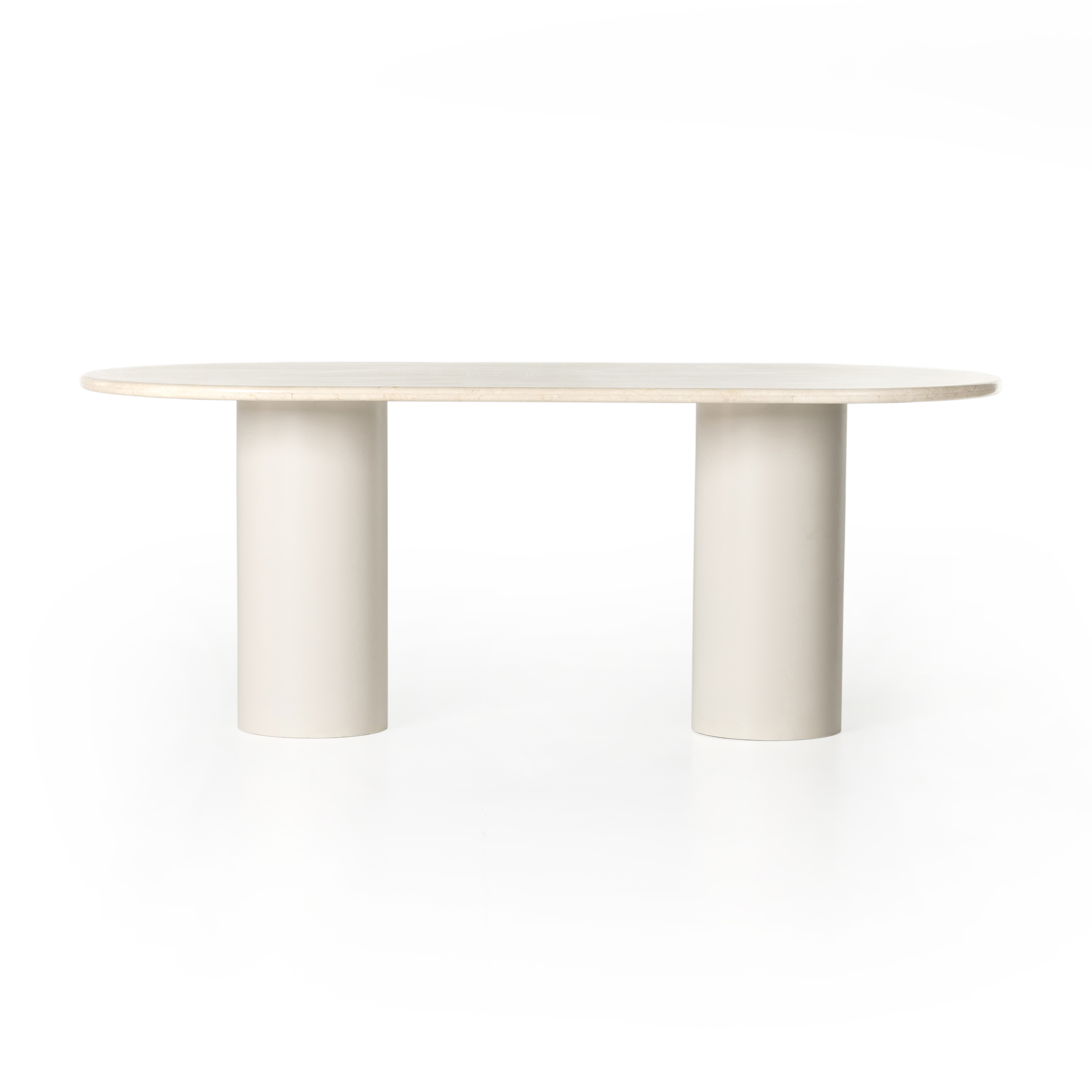 Belle Oval Dining Table-Cream Marble - Image 3