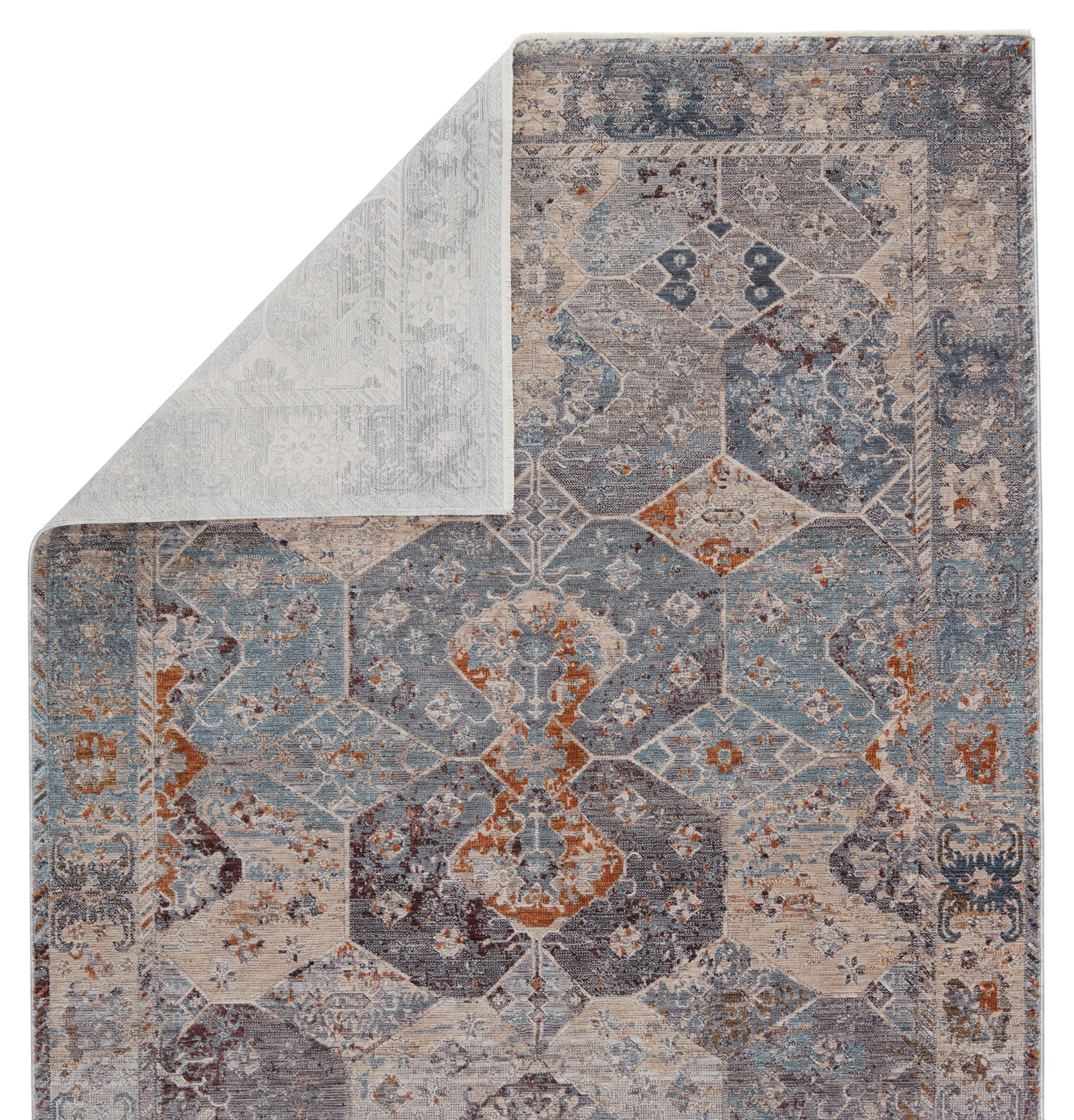 Thessaly Medallion Blue/ Gray Area Rug (5'X8') - Image 2