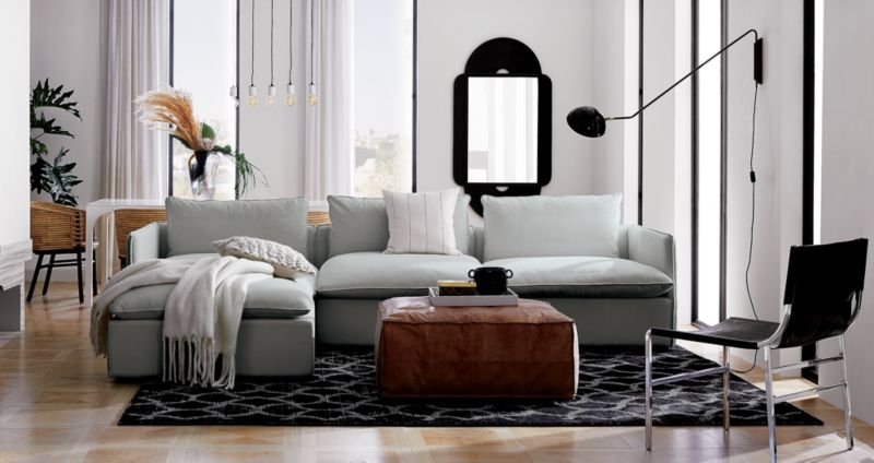 Lumin Grey Linen 4-Piece Sectional Sofa - Image 2