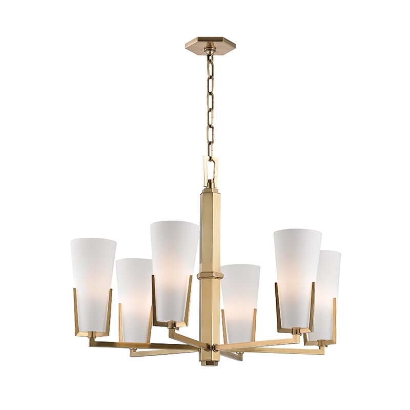 Hudson Valley Lighting Upton 6-Light Shaded Classic / Traditional Chandelier Finish: Aged Brass - Image 0