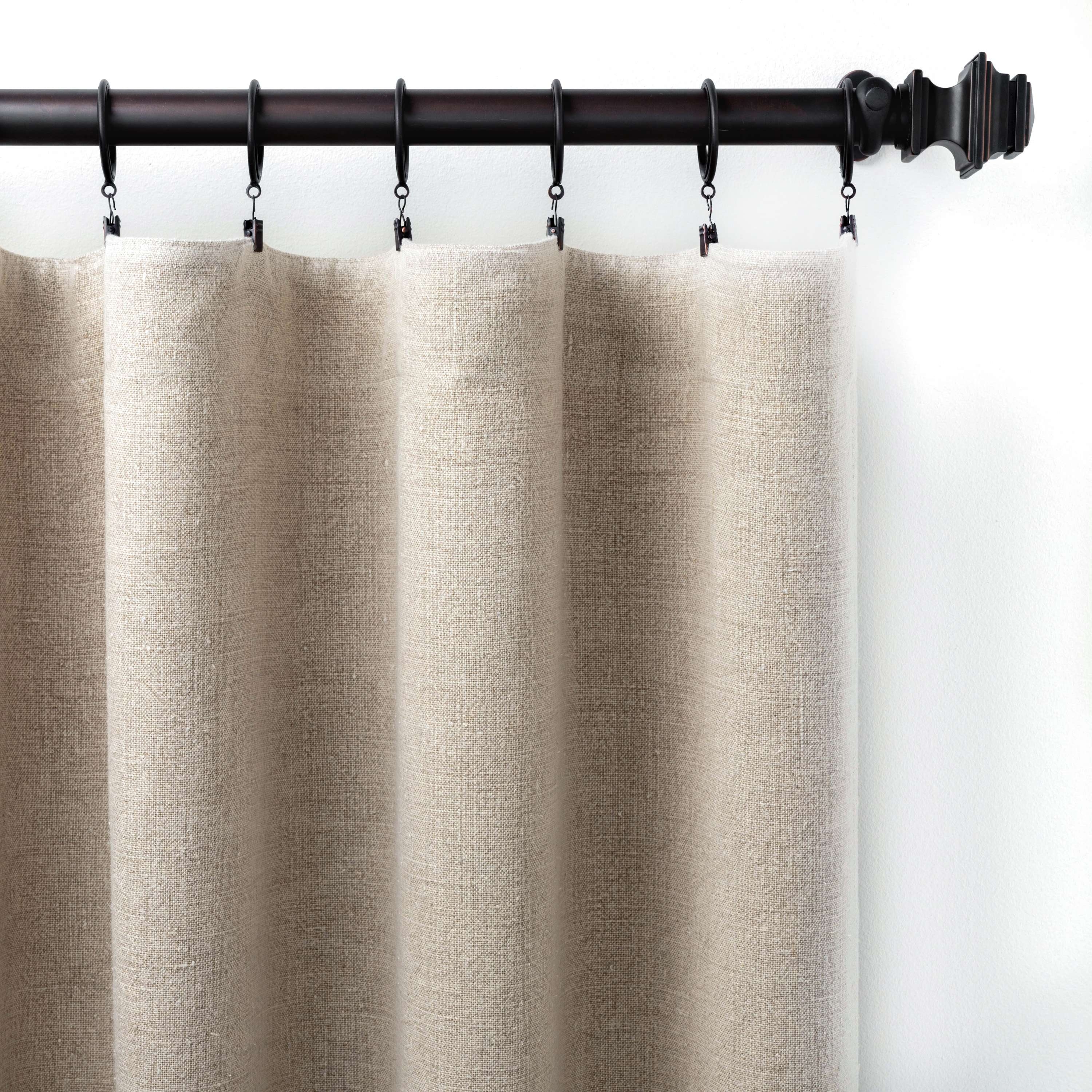 Stone Washed Linen Natural Curtain Panel - Image 0