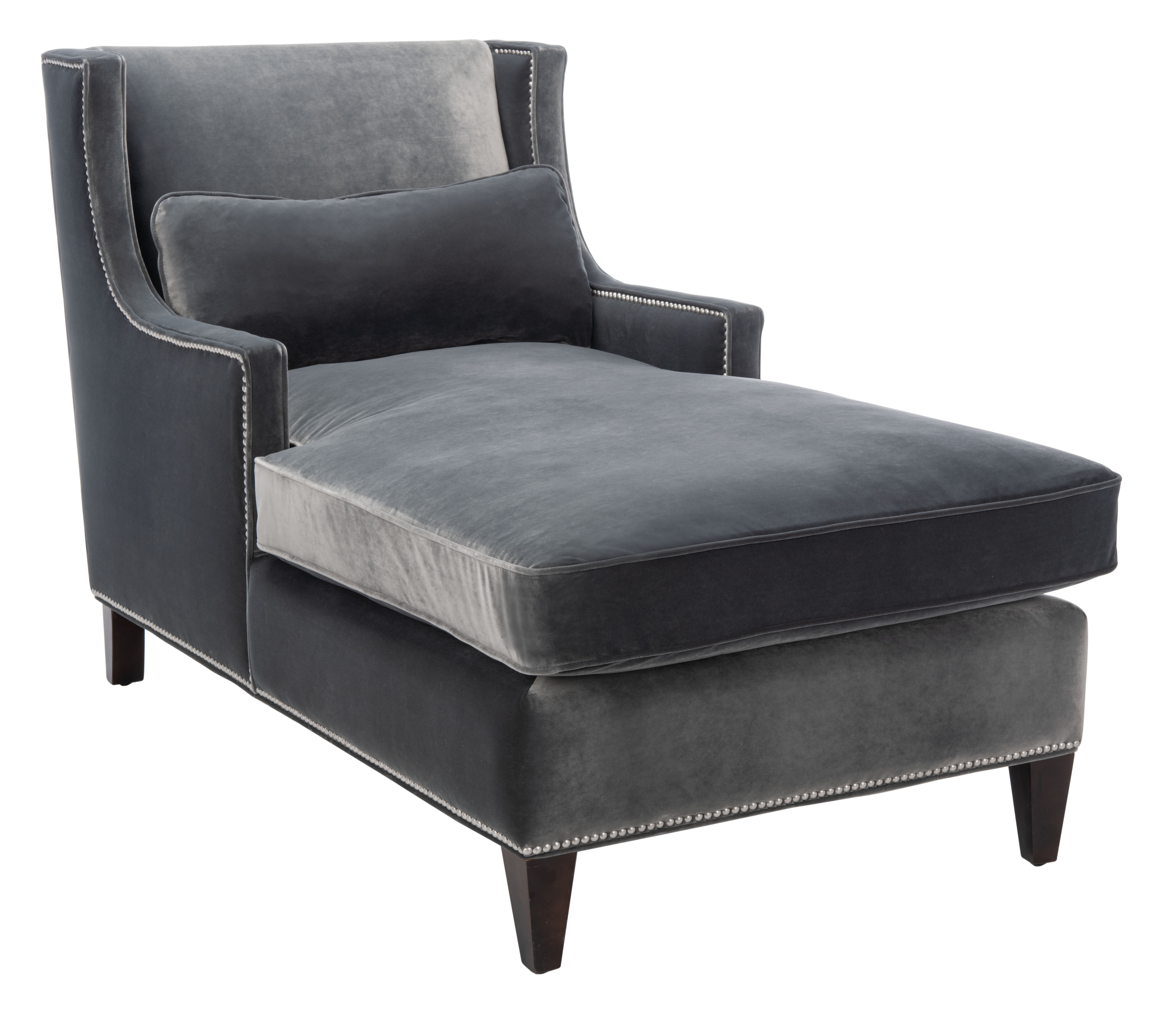 Vitali Studded Chaise - Charcoal - Arlo Home - Image 5