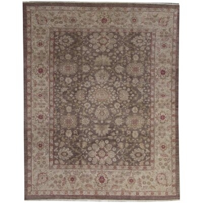One-of-a-Kind Hand-Knotted Brown/Ivory 8'10" x 11' Wool Area Rug - Image 0