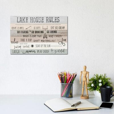 Lake House Rules by CAD Designs - Wrapped Canvas Textual Art Print - Image 0