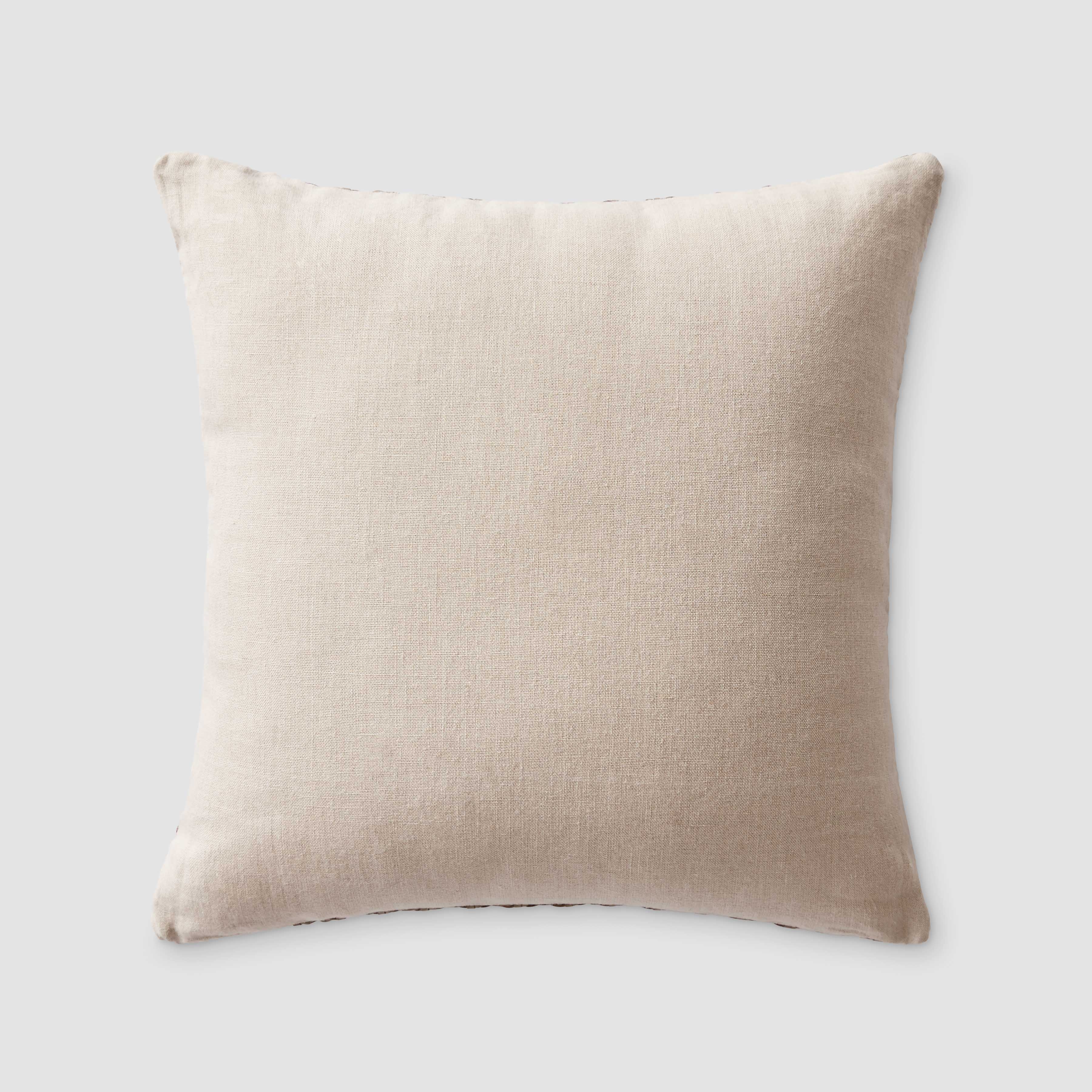 The Citizenry Nehali Leather Pillow | 18" x 18" | Stone - Image 2