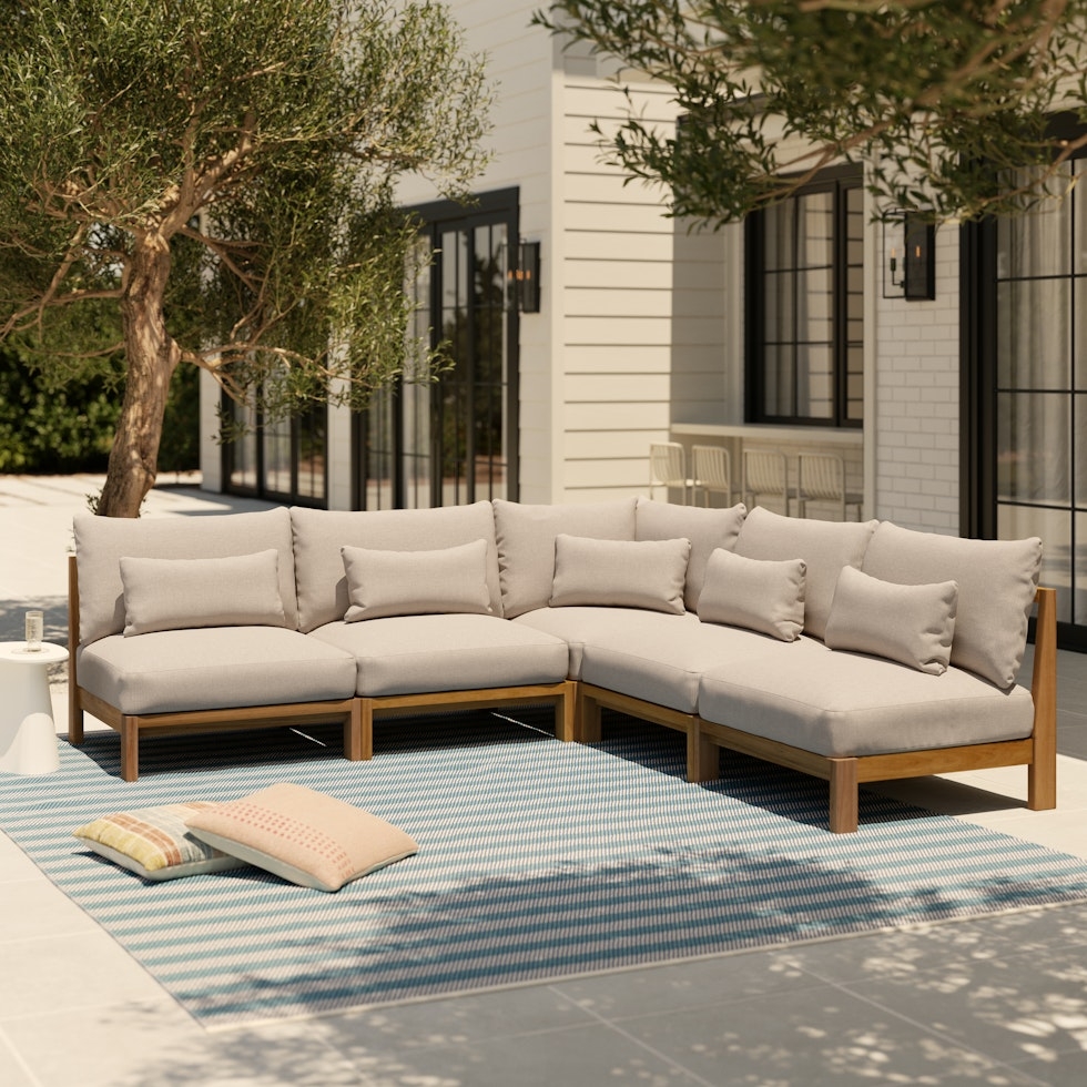 Cove 102.75" Outdoor Modular Sectional - Basket Beige - Image 0