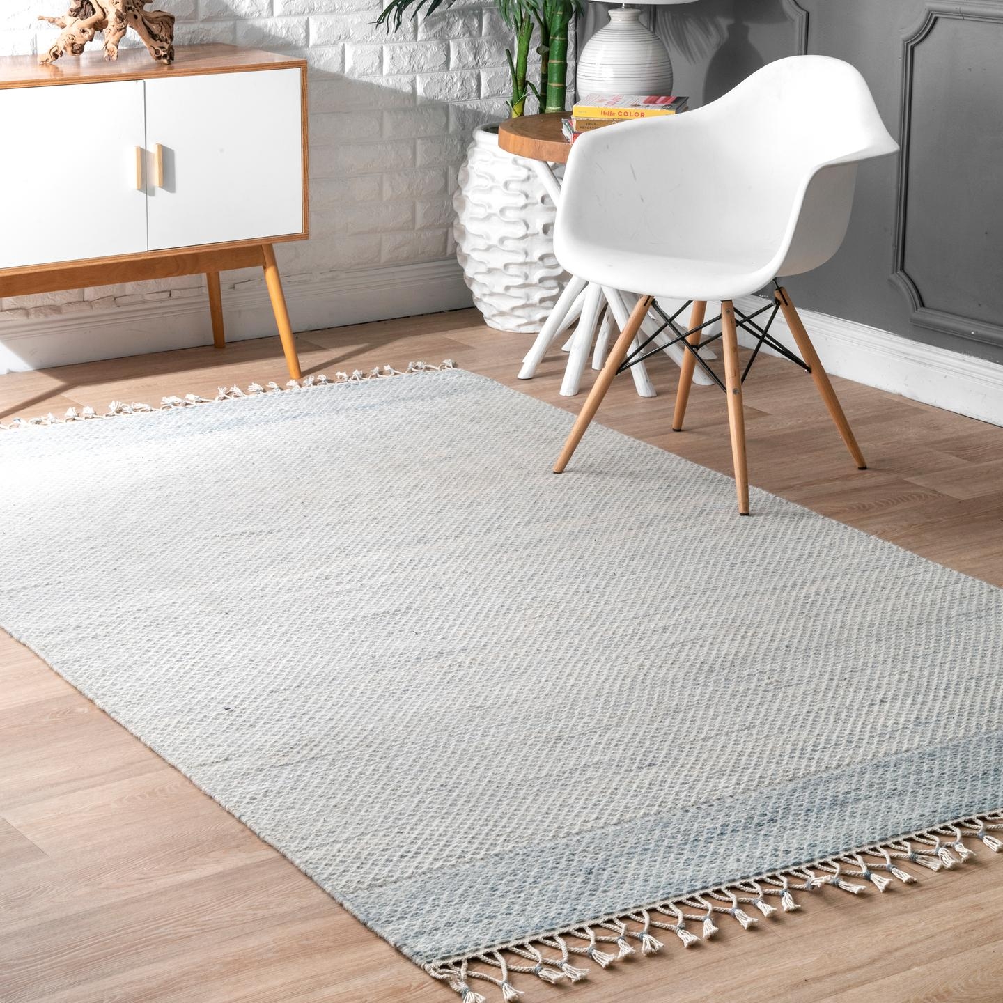 Karter Wool Trellis Flatweave Area Rug - Image 0